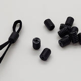 Set of 100 silicone cord lock - Black Edition