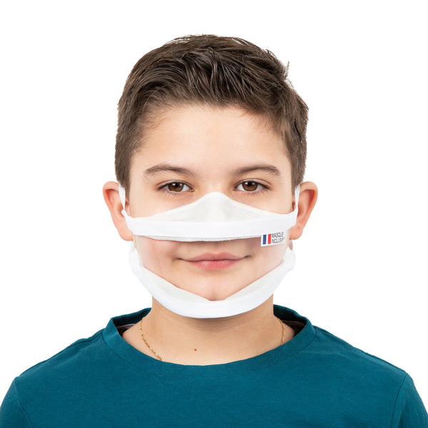 Masque Transparent Blanc - élastiques - Taille XS - (3,25€/pc)