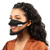 Masque Transparent Noir - élastiques - Taille S - (8,40€/pc)